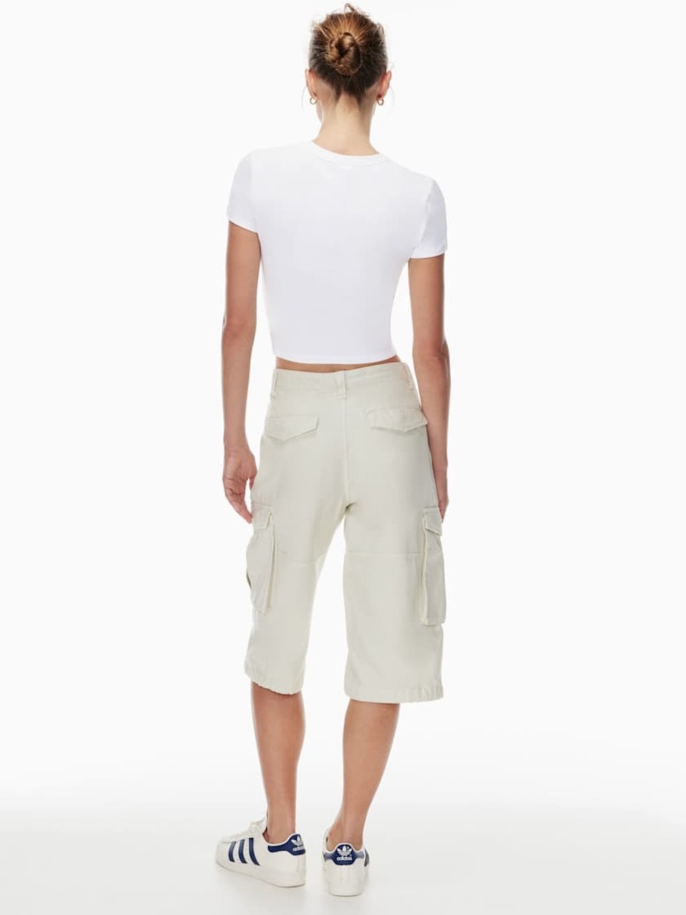Aritzia White Short Sleeve Tee with Front Cutout - Picture 4 of 5
